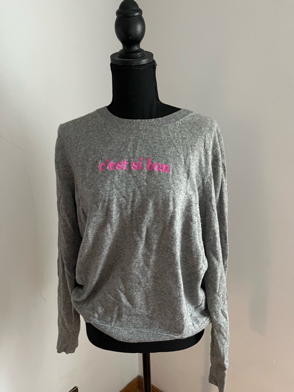 Banana Republic Gray Sweater with Black Trim Detail